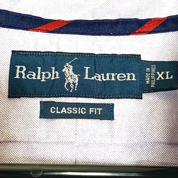 Ralph Lauren Classic Fit Long Sleeves Pony Logo Button Down Lavender Shirt. - Picture 7 of 11